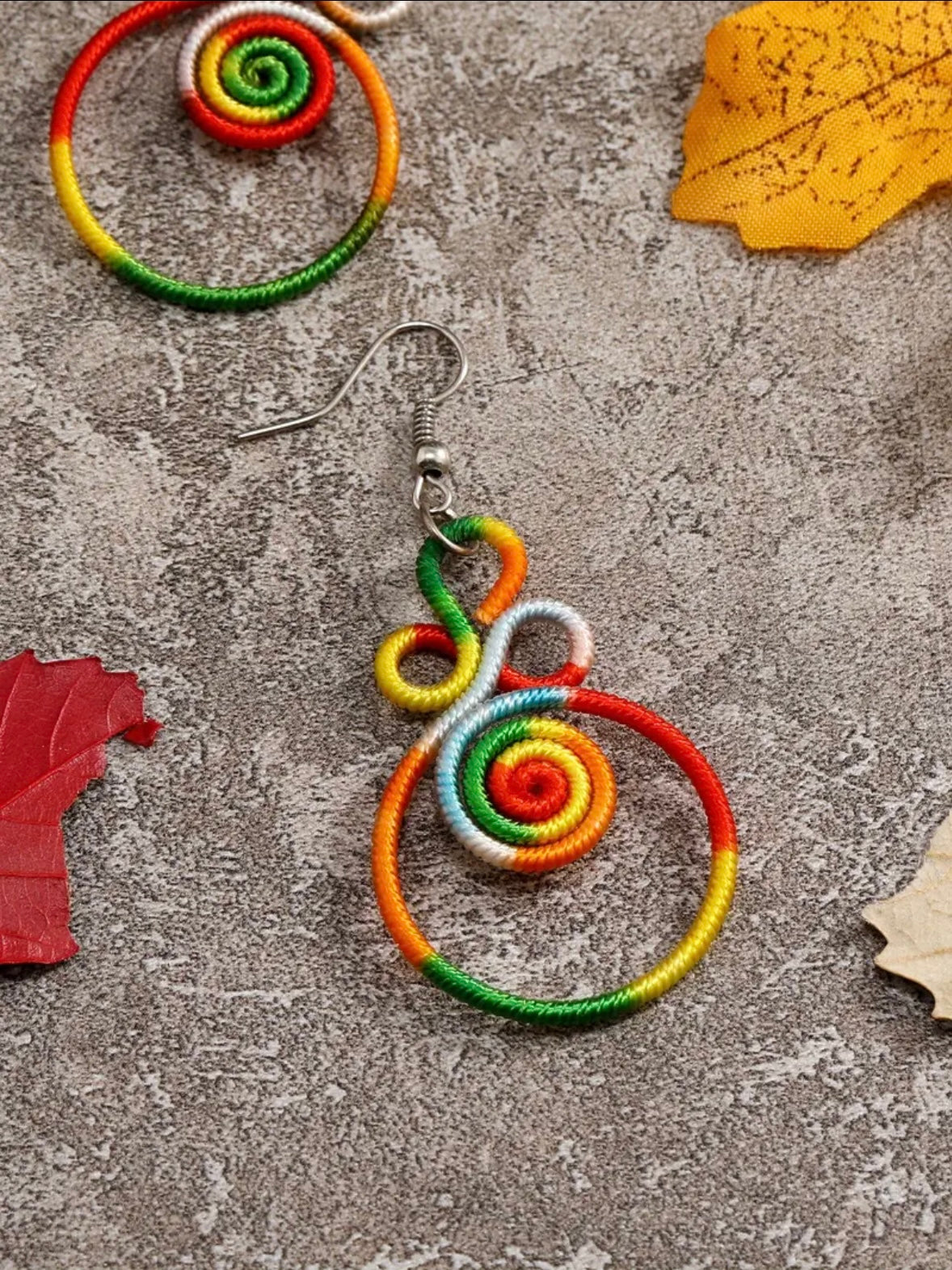Colorful Hollow Vintage-Inspired Spiral Earrings