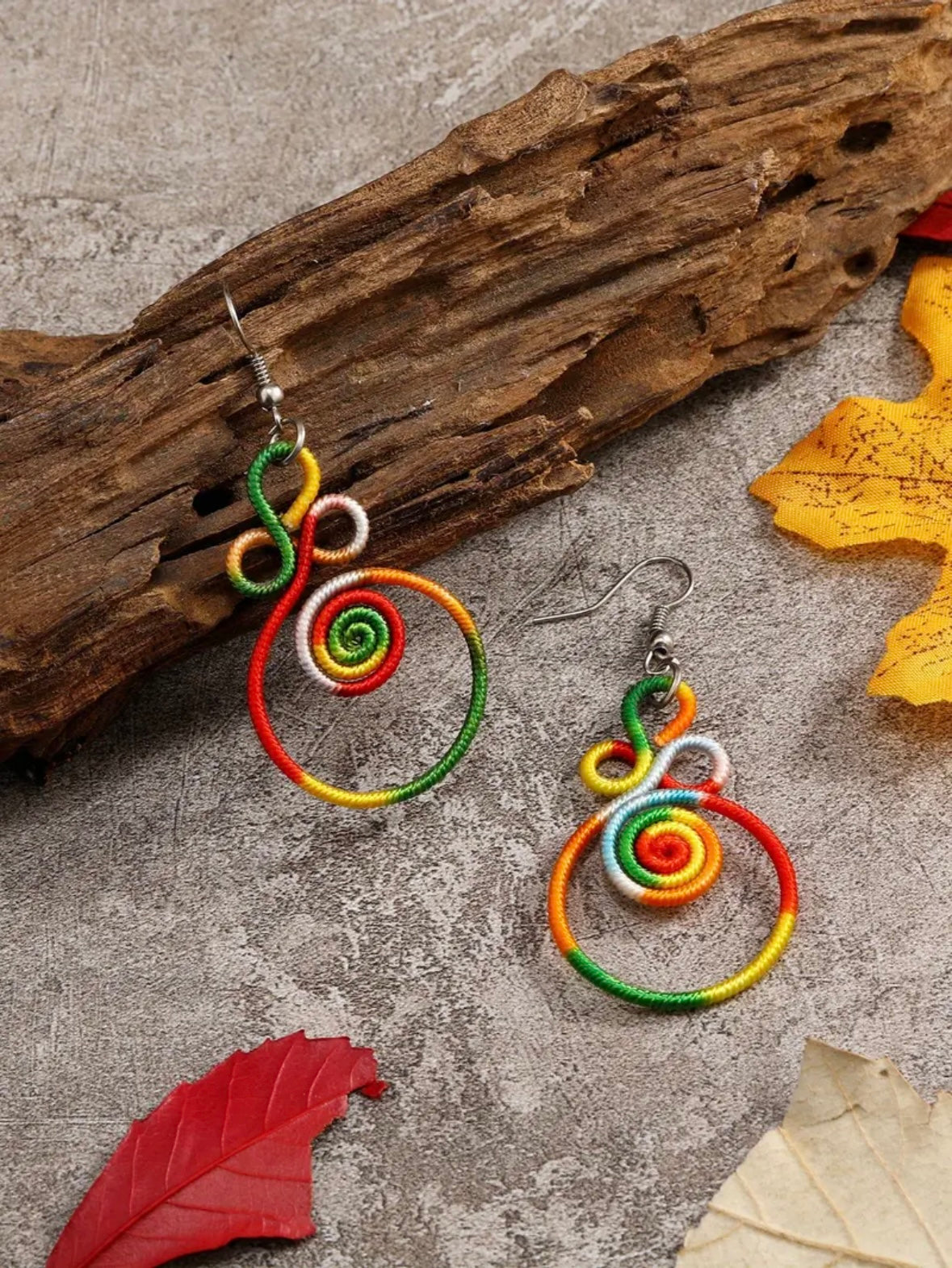 Colorful Hollow Vintage-Inspired Spiral Earrings