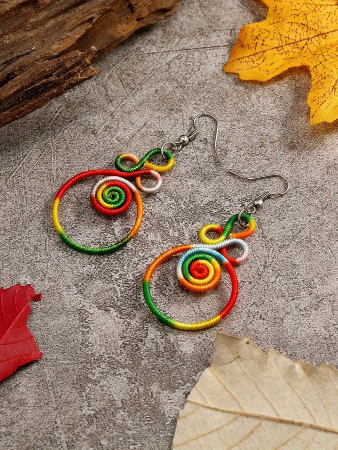 Colorful Hollow Vintage-Inspired Spiral Earrings