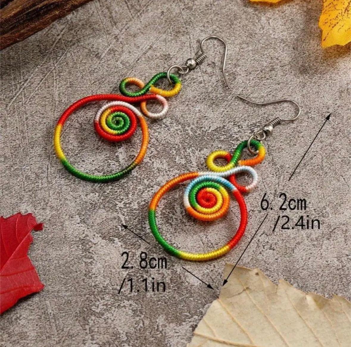Colorful Hollow Vintage-Inspired Spiral Earrings
