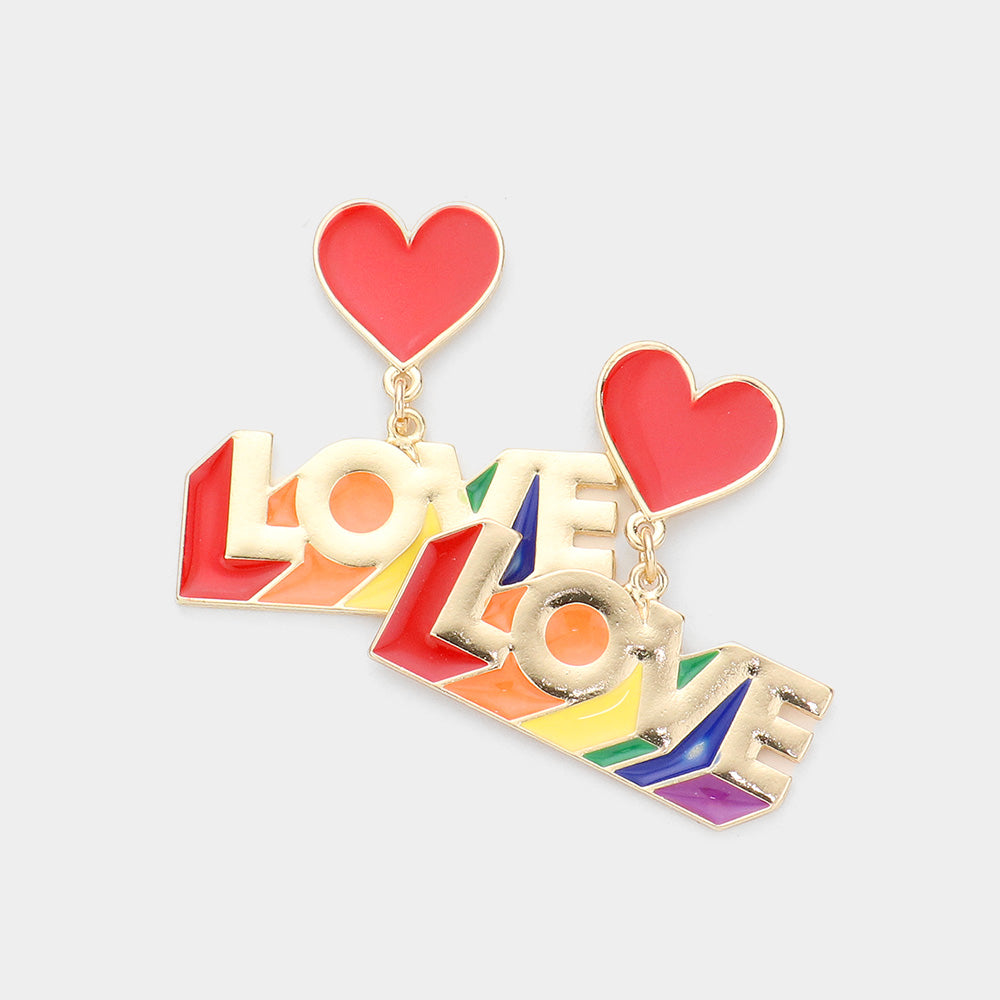 Rainbow LOVE Earrings