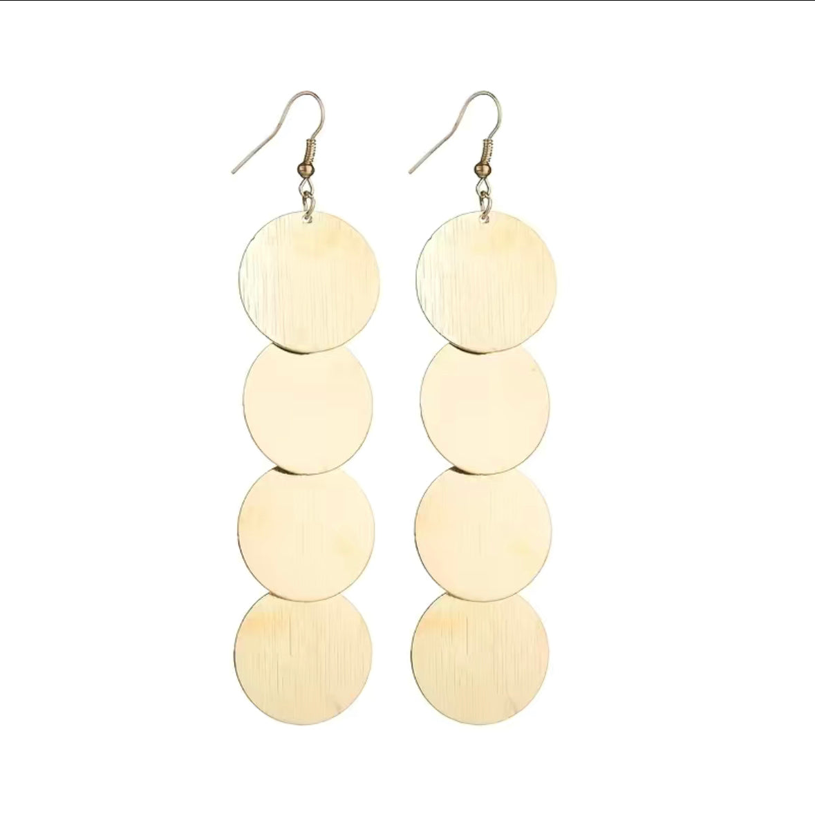 Long Vintage Tiered Disc Earrings