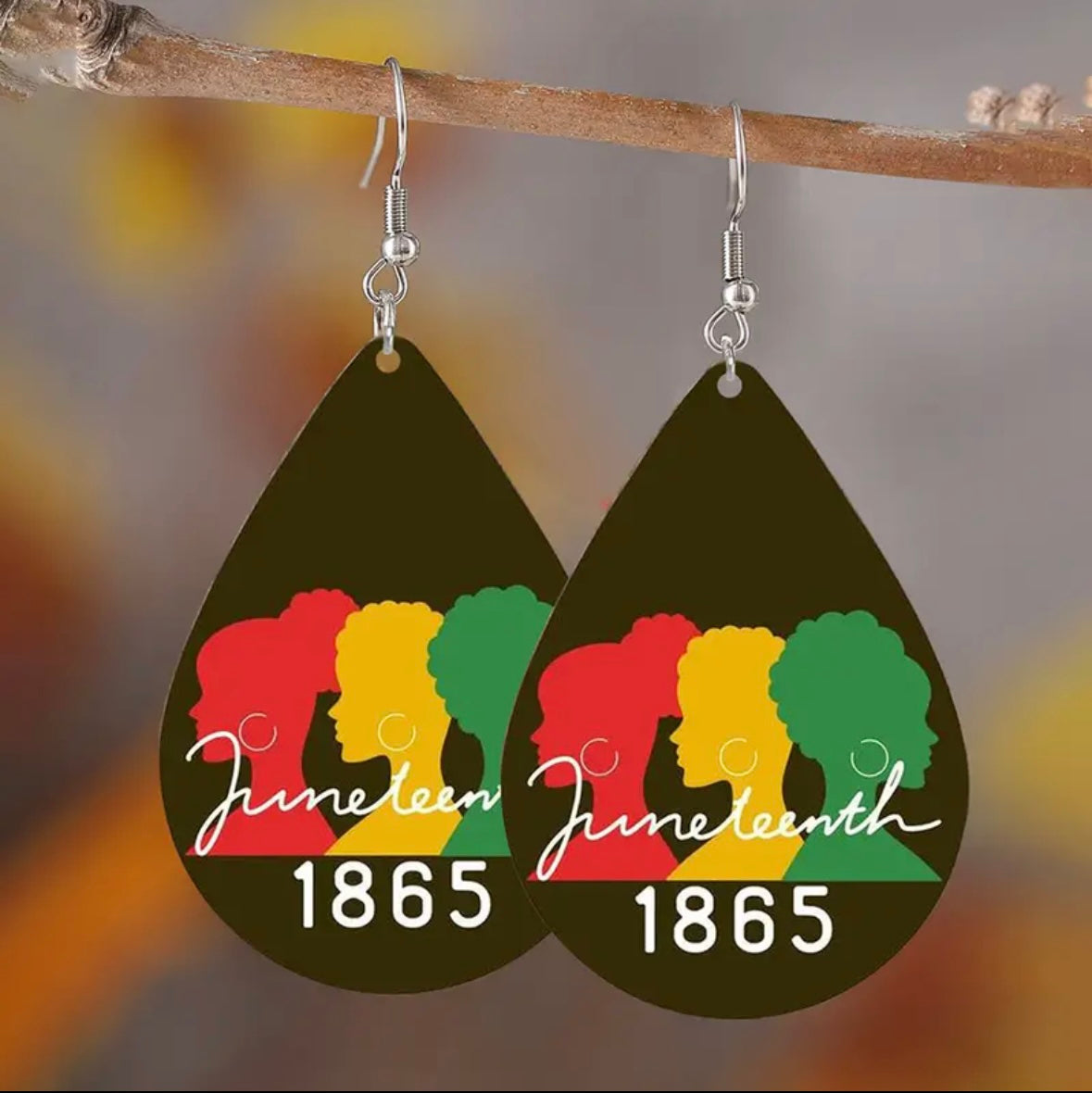 Juneteenth Celebration Earrings - Vintage African-Inspired Double-Sided PU Leather