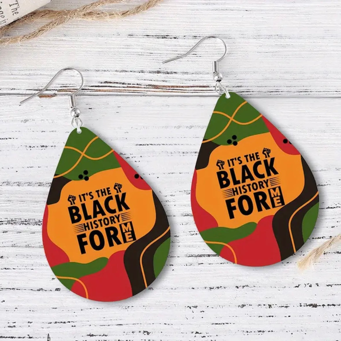 Juneteenth Celebration Earrings - Vintage African-Inspired Double-Sided PU Leather