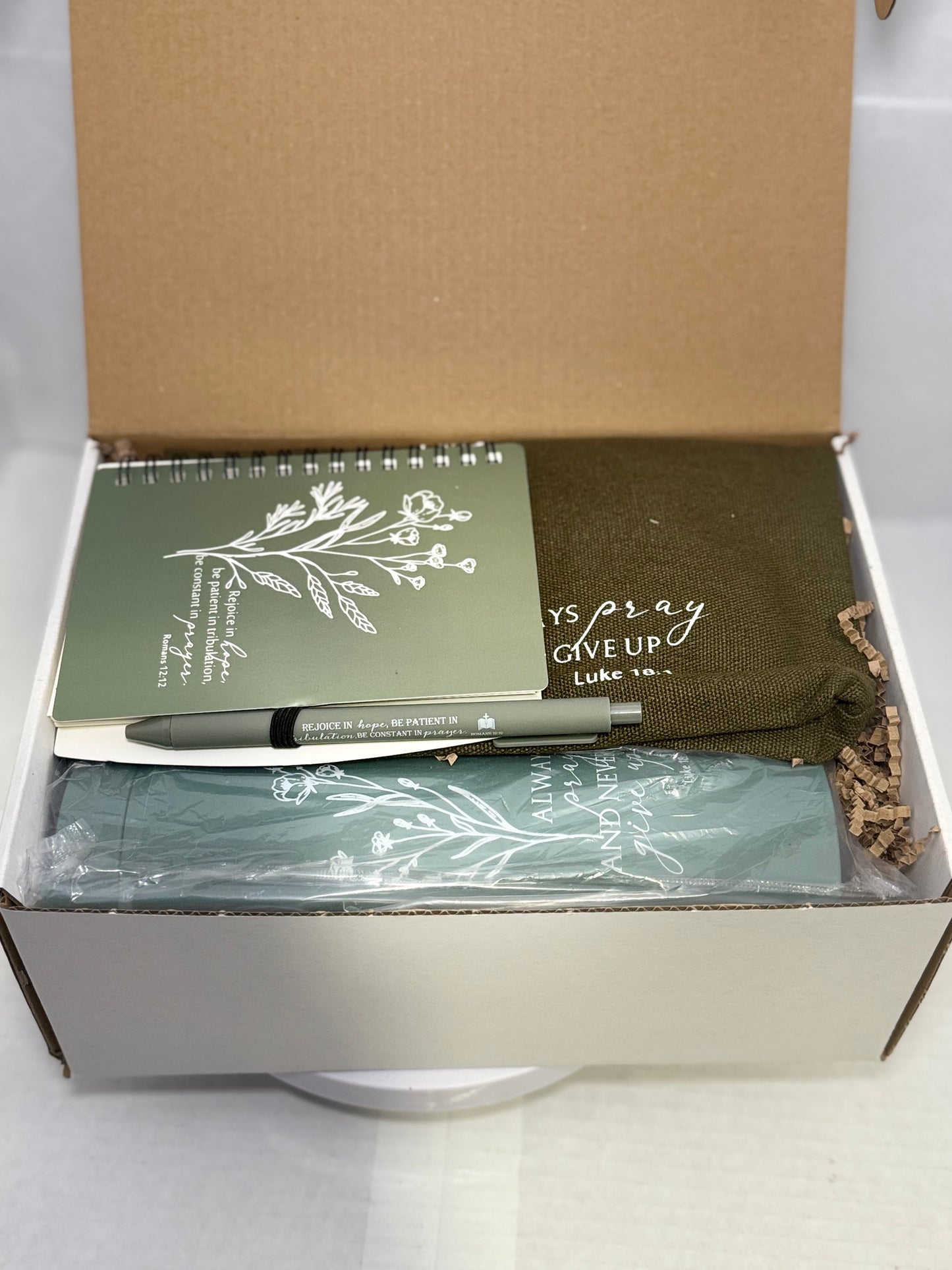 Faithful Affirmations Christian Gift Set – Bible Verse Tumbler & Makeup Bag Collection | Inspirational Gifts for Women