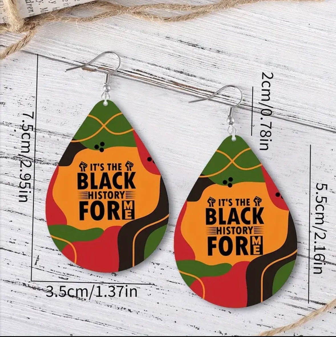 Juneteenth Celebration Earrings - Vintage African-Inspired Double-Sided PU Leather