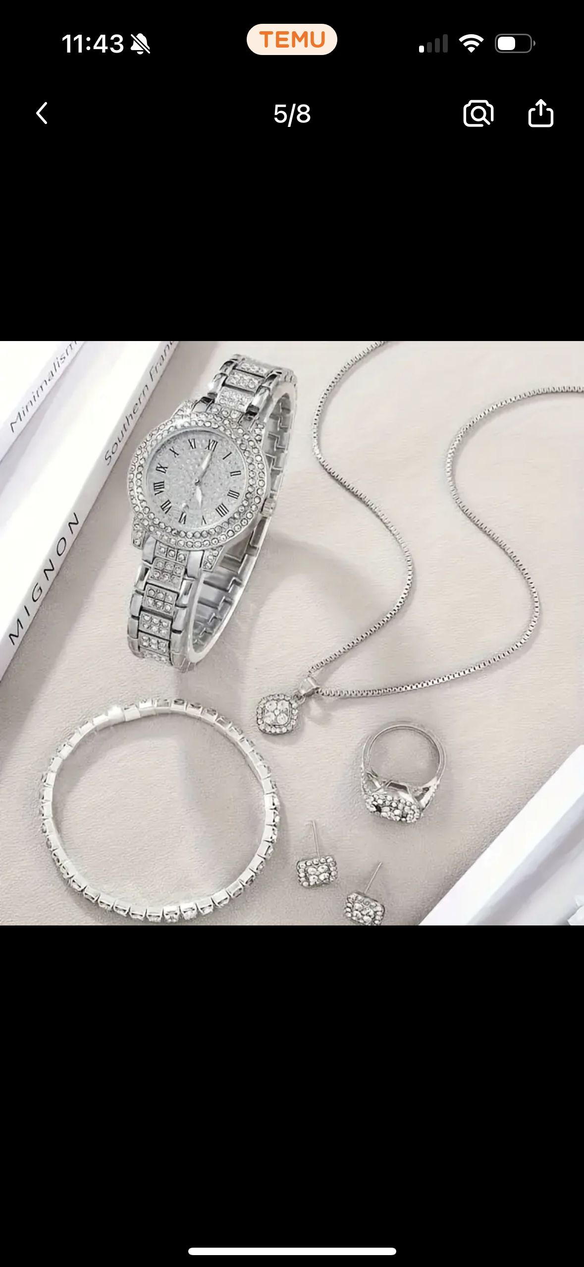 Luxury Women's Rhinestone Quartz Watch & Jewelry Set - Stunning Shine