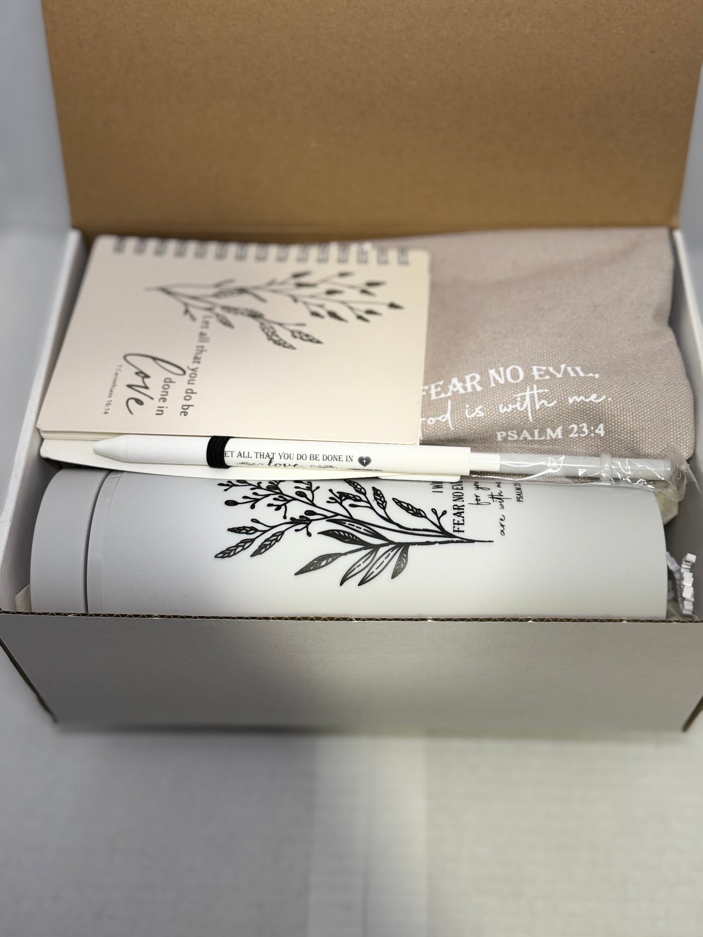 Faithful Affirmations Christian Gift Set – Bible Verse Tumbler & Makeup Bag Collection | Inspirational Gifts for Women