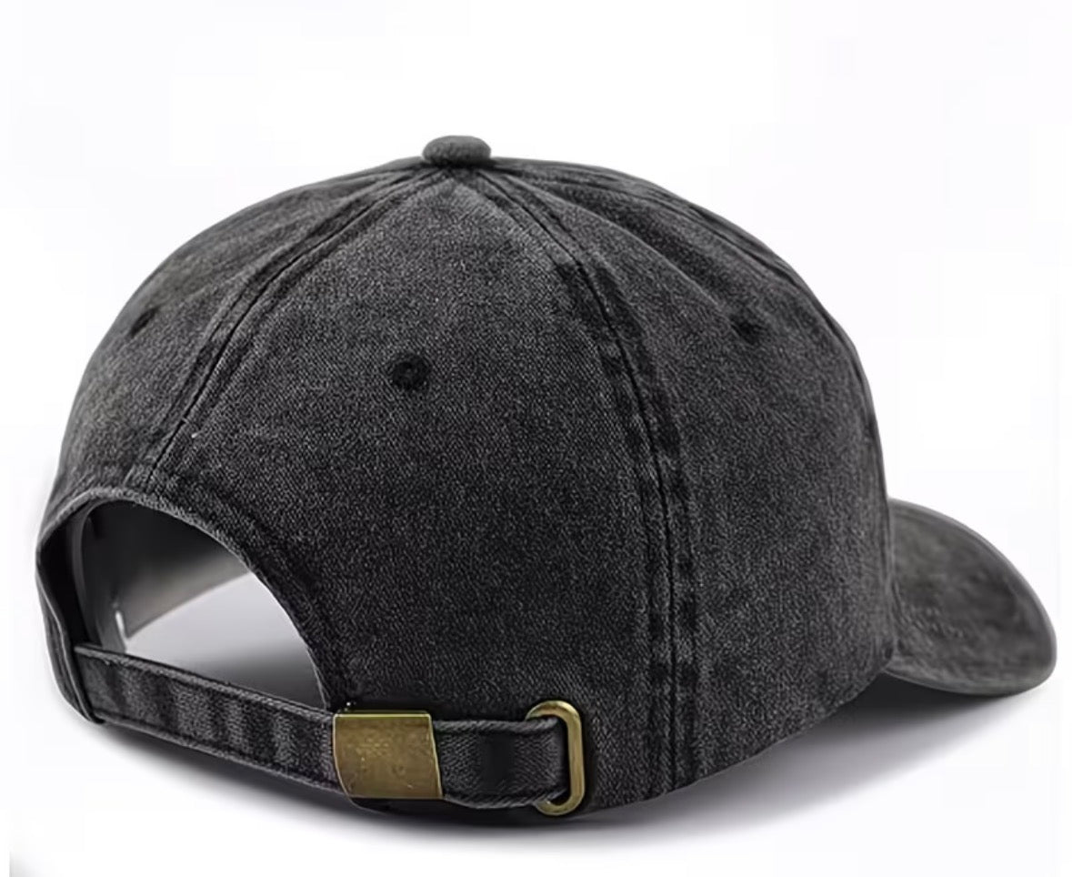 "BLESSED" Cross Embroidered Vintage Washed Baseball Cap