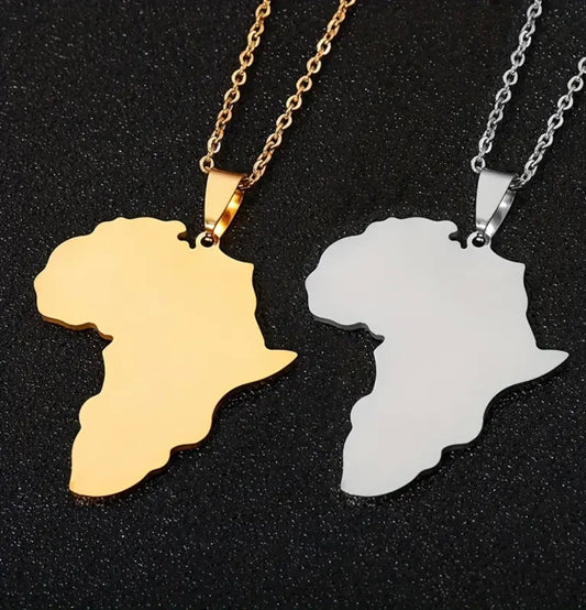 Vintage Stainless Steel African Large Hip Hop Necklace for Women - Silver