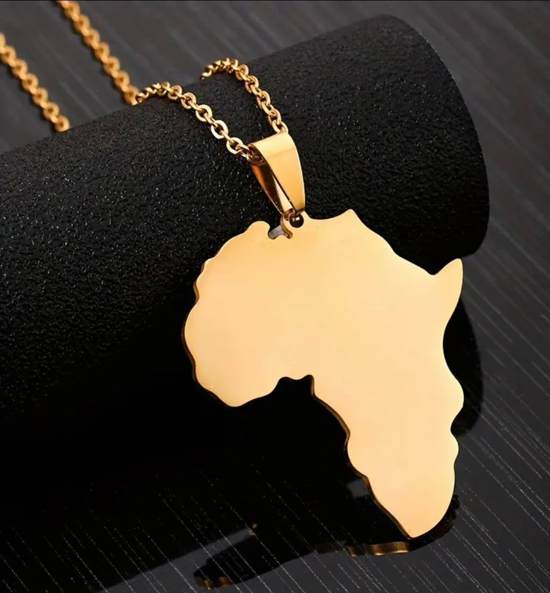 Vintage Stainless Steel African Large Hip Hop Necklace for Women - Silver