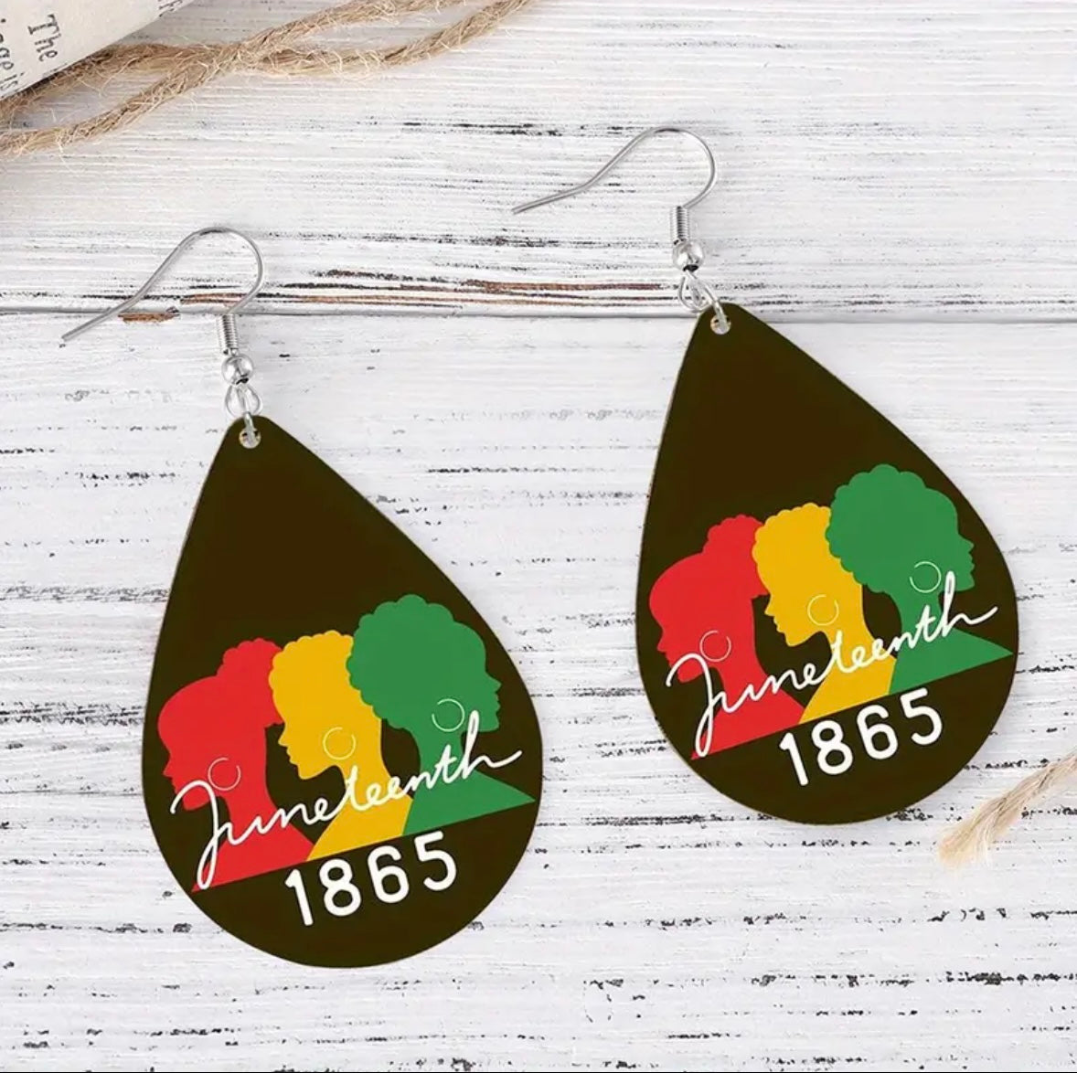 Juneteenth Celebration Earrings - Vintage African-Inspired Double-Sided PU Leather