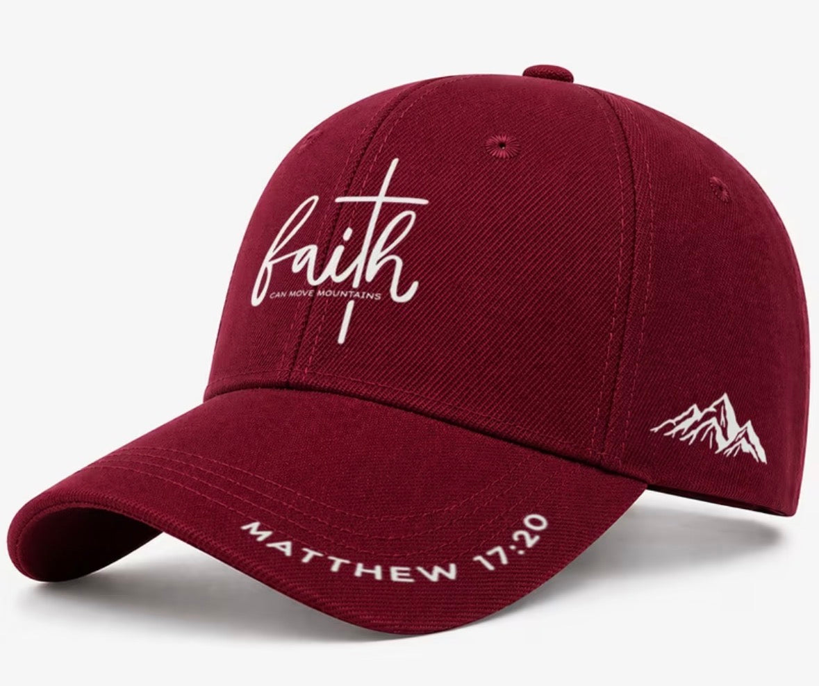 Faith Can Move Mountains Matthew 17:20 Baseball Cap