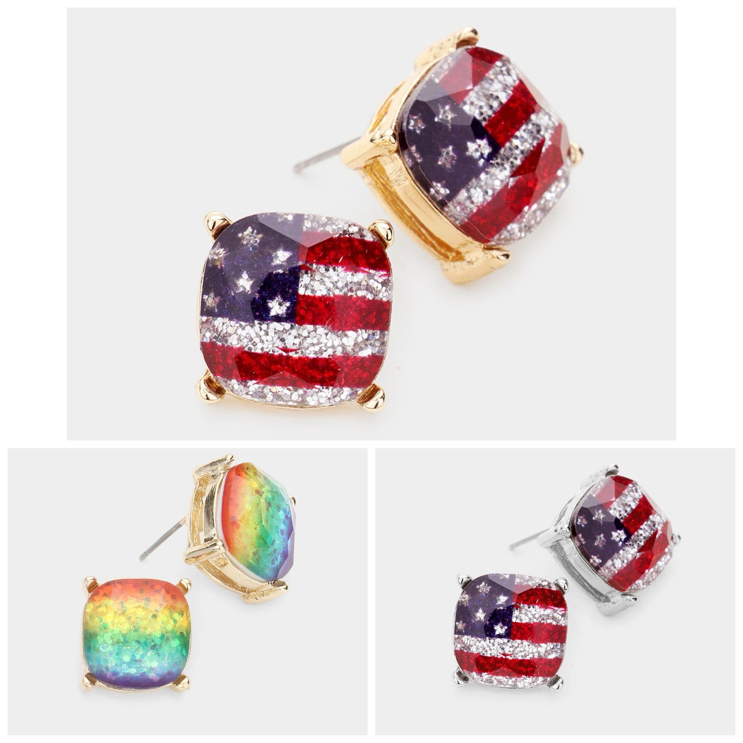 Aretes con bandera americana