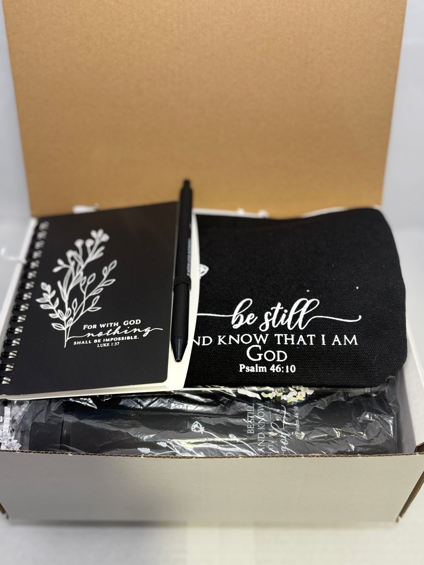 Faithful Affirmations Christian Gift Set – Bible Verse Tumbler & Makeup Bag Collection | Inspirational Gifts for Women