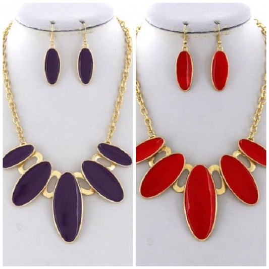 Acrylic Metal Drop Necklace Sets