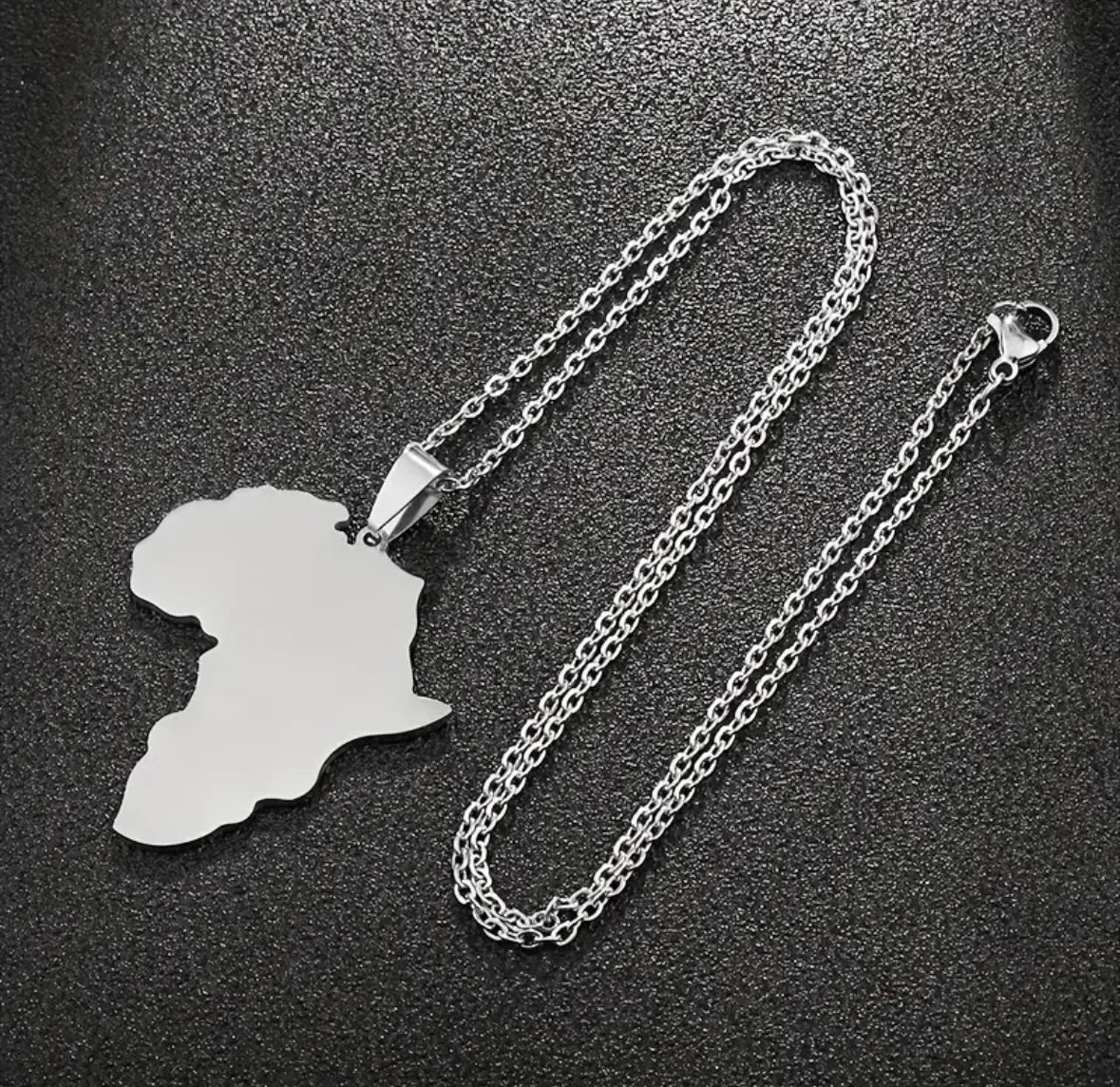 Vintage Stainless Steel African Large Hip Hop Necklace for Women - Silver