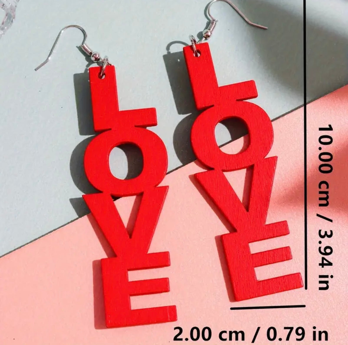 Unlock Your Style: Vibrant Love Letter Drop Earrings for Women - 4in x 0.75in!