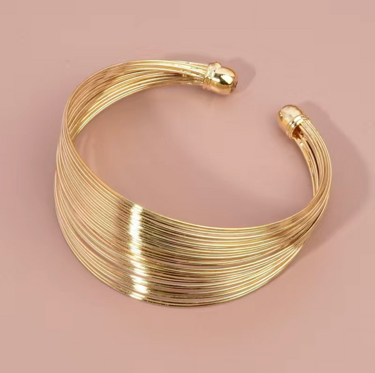 Solid Layered Metal Fashion Bangle