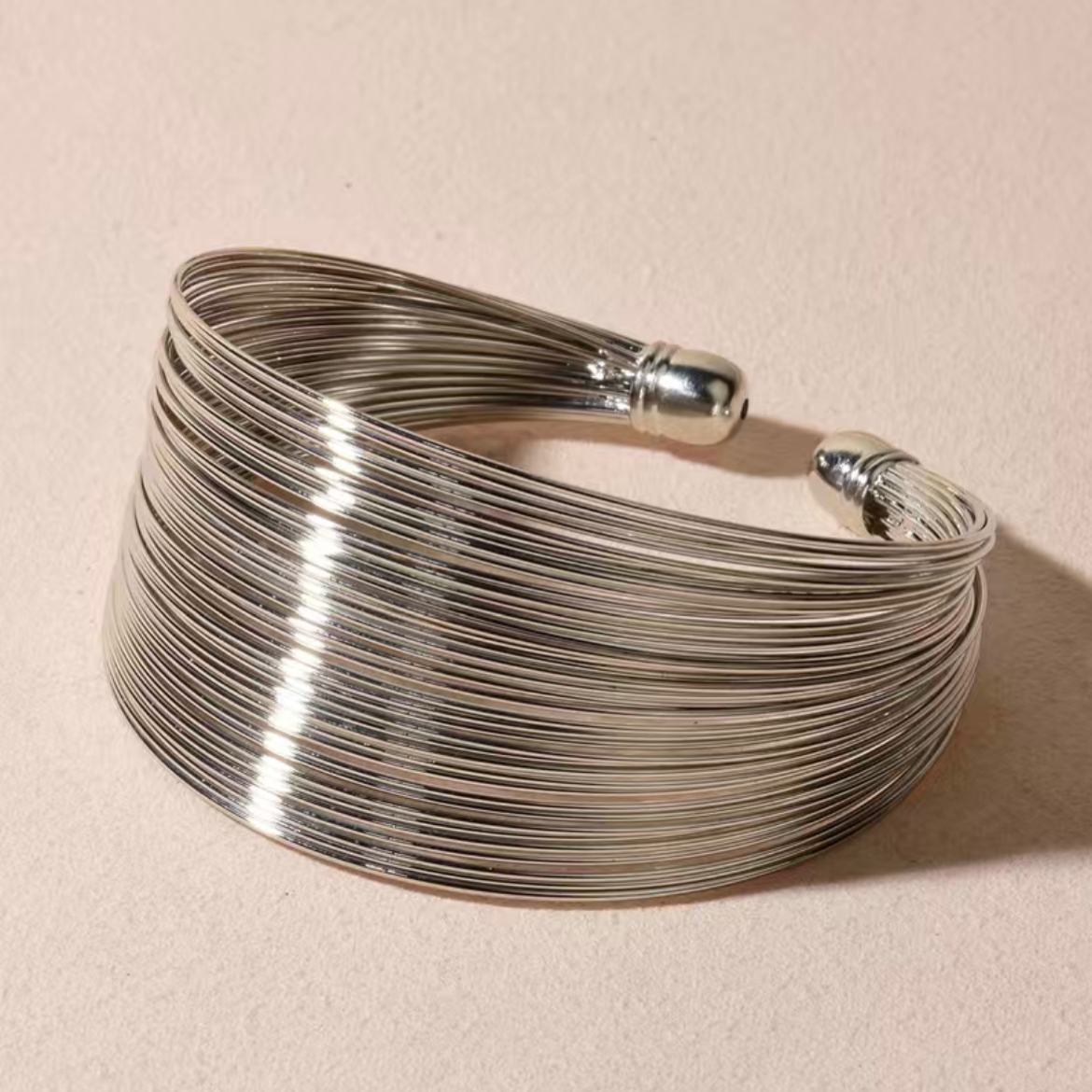 Solid Layered Metal Fashion Bangle