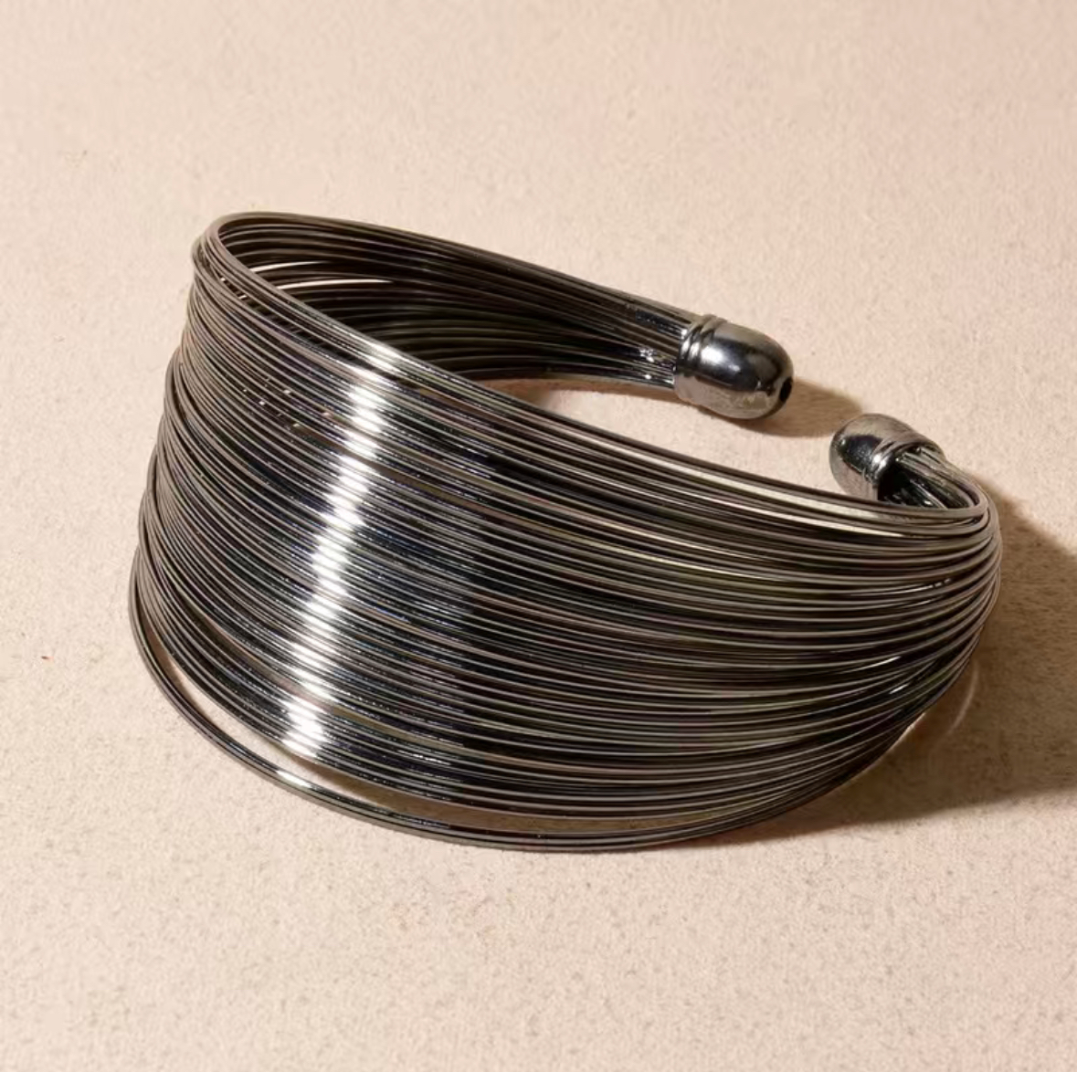 Solid Layered Metal Fashion Bangle