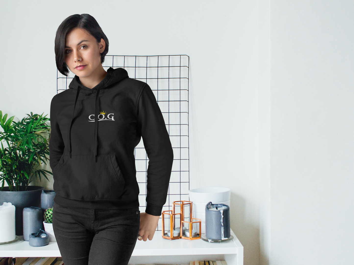 Sudadera con capucha COG - Estampado negro