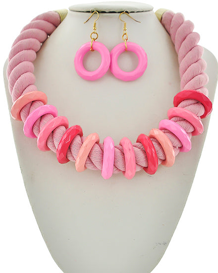 Colorful Cord Necklace Sets