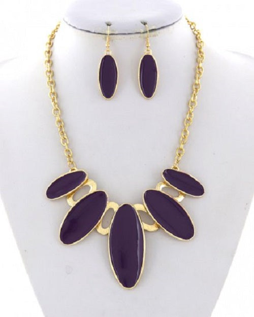 Acrylic Metal Drop Necklace Sets