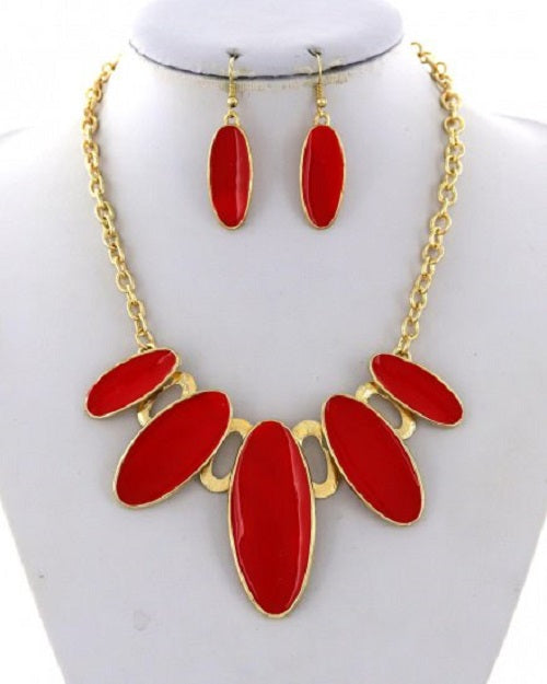 Acrylic Metal Drop Necklace Sets