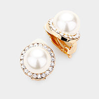 Pearl and Rhinestone Trimmed Clip-Ons