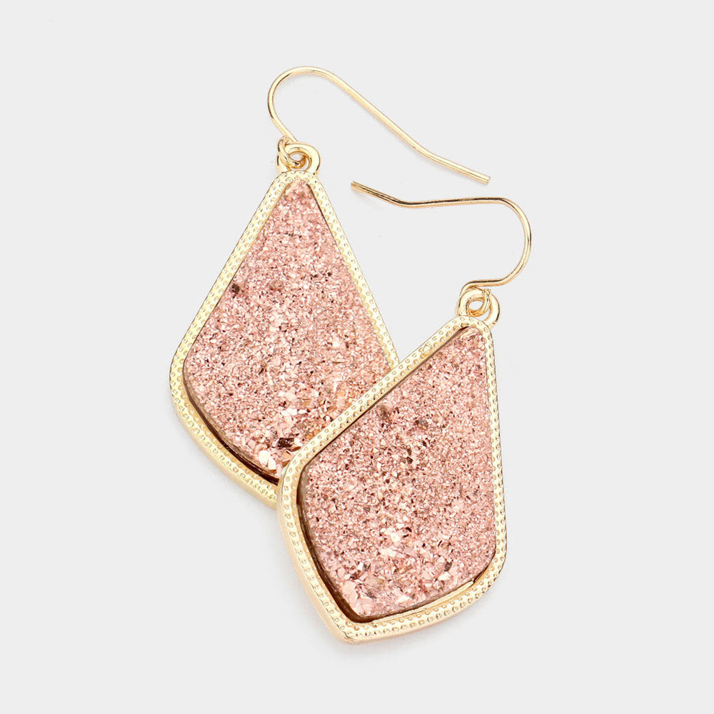 Pendientes de pétalos druzy