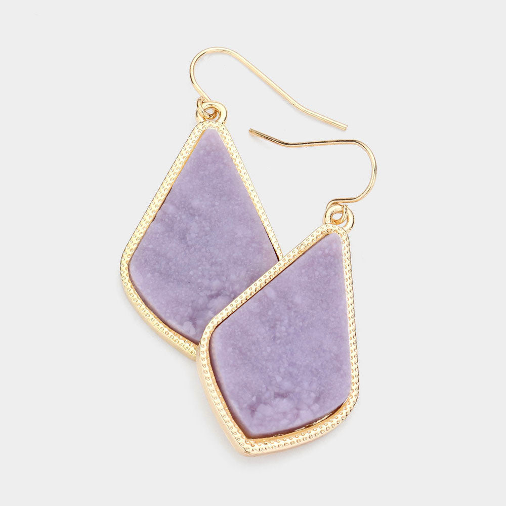 Pendientes de pétalos druzy