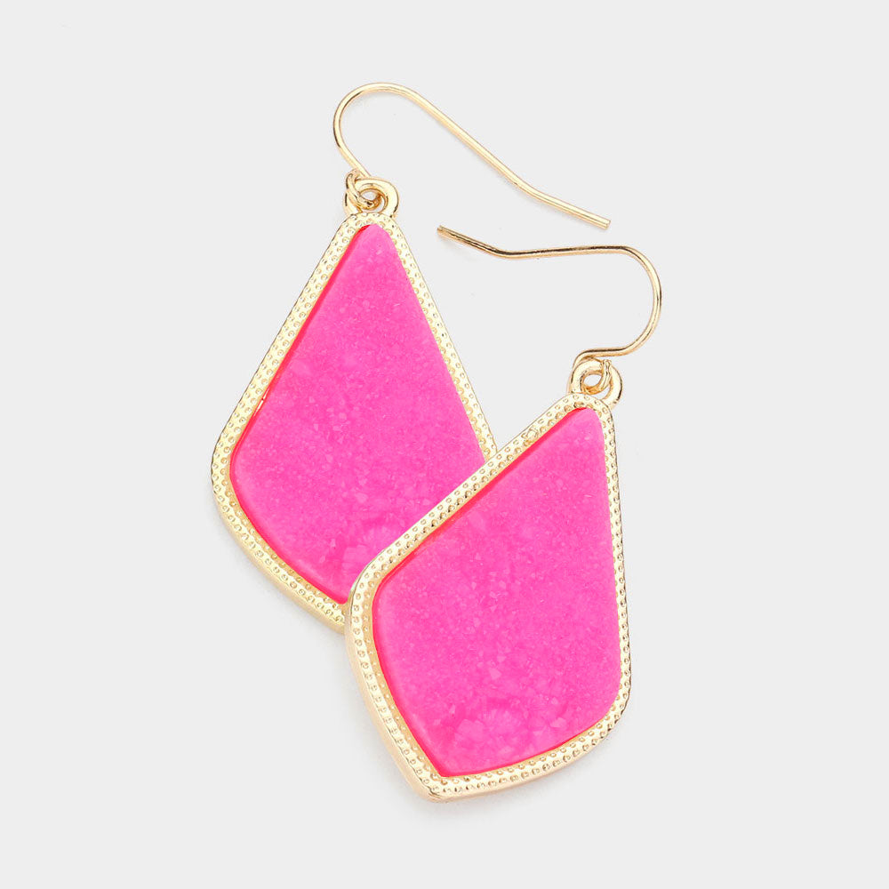 Pendientes de pétalos druzy