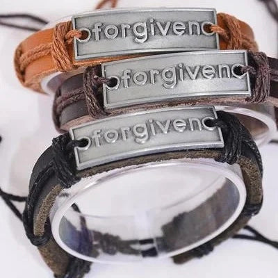 "Forgiven" Leather Adjustable Bracelets