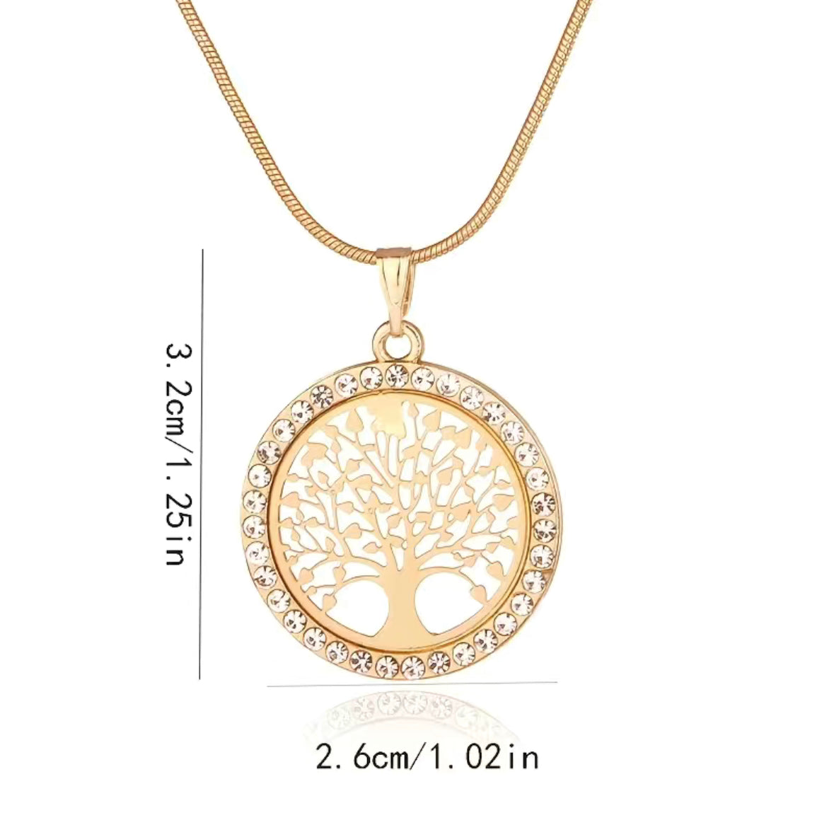 Round Filigree Tree of Life Pendant Necklace Set