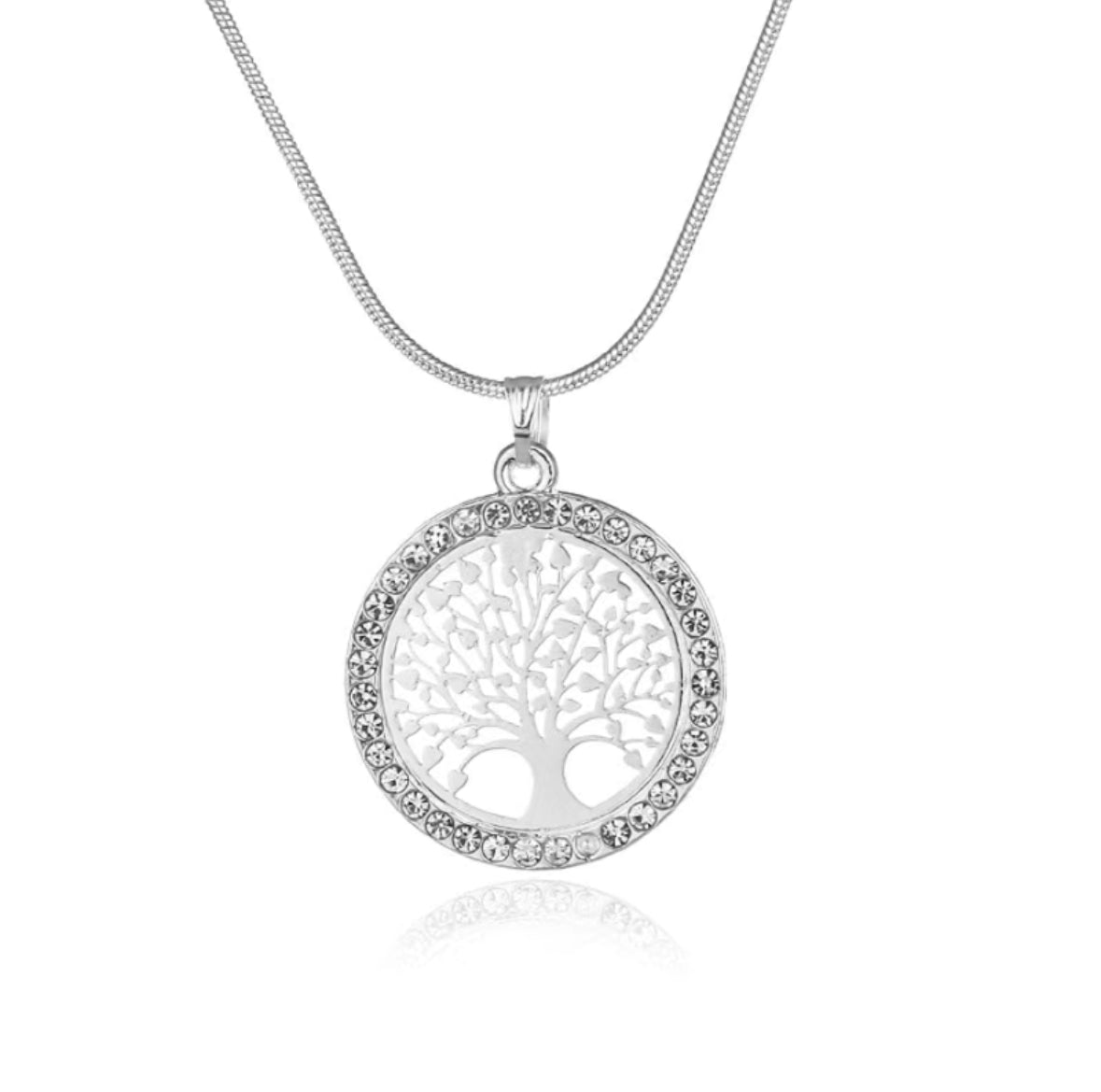 Round Filigree Tree of Life Pendant Necklace Set