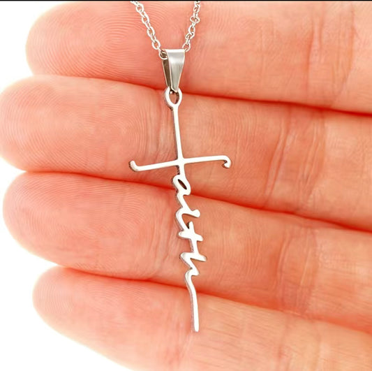 "Faith" Cross Necklace