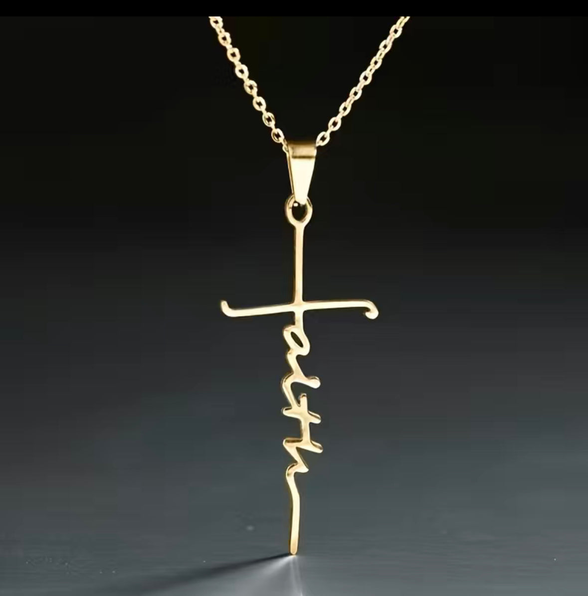 Faith Cross Solid Necklace | White Gold – ANTON Jewellery