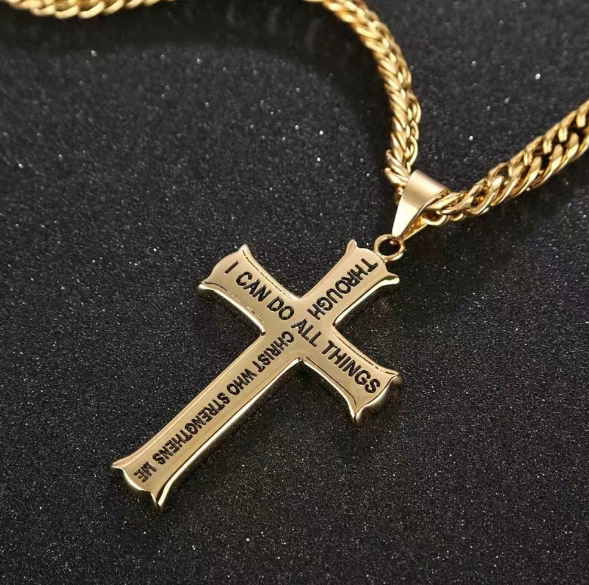 "I Can Do All Things Through Christ" Cross Necklace