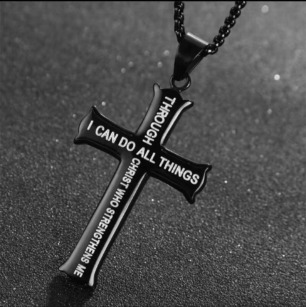 Collier croix "Je peux tout faire par le Christ"