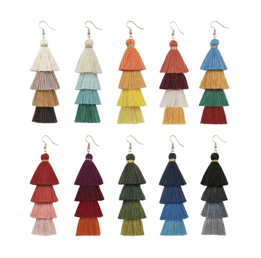 Colorful Handmade Boho Tassel Earrings