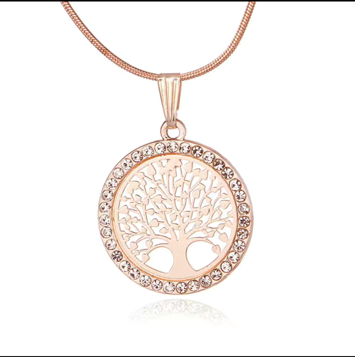 Round Filigree Tree of Life Pendant Necklace Set