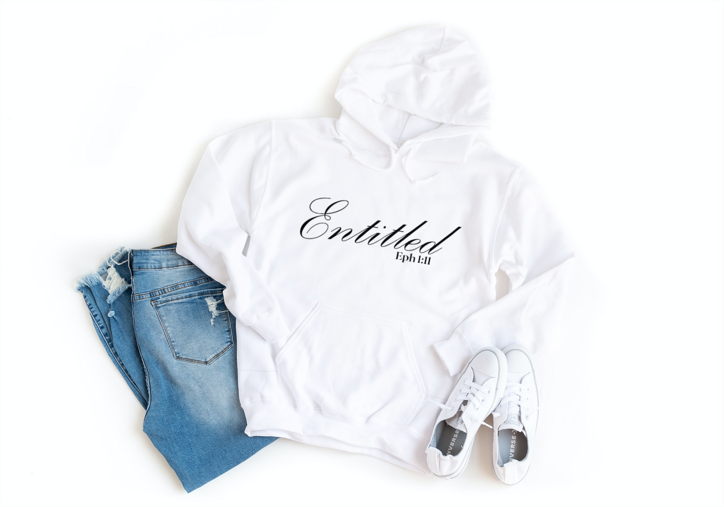 Sudadera con capucha blanca “titulada”